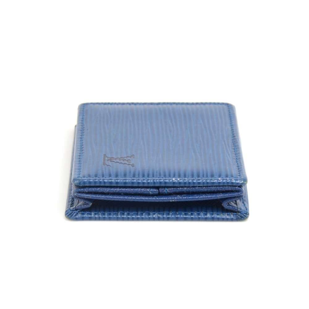 Louis Vuitton Porte Monnaie Boite Blue Epi Leather Coin Case For Sale 2