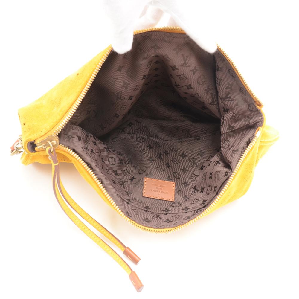 Louis Vuitton Onatah Pochette Yellow Fleurs Suede Leather Shoulder Bag - Limited For Sale 5