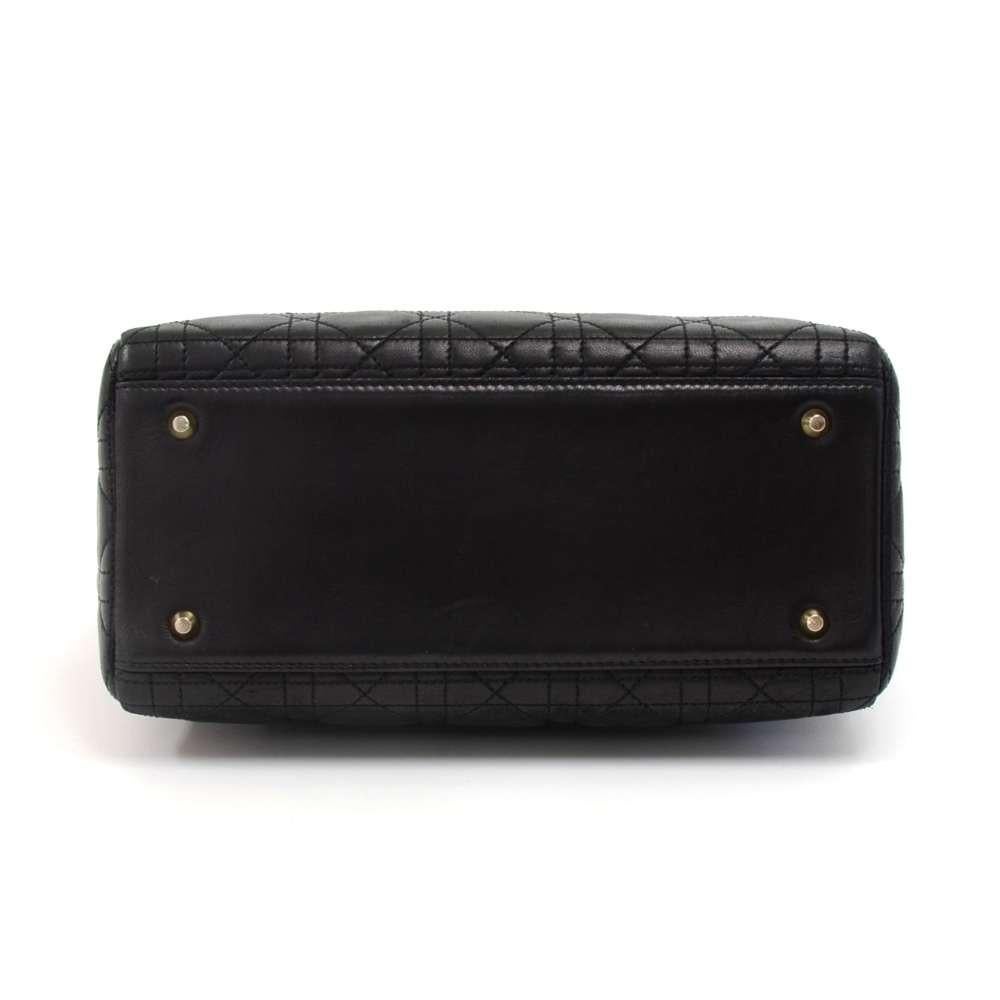 Christian Dior Lady Dior Black Cannage Quilted Lambskin Handbag + Strap 1