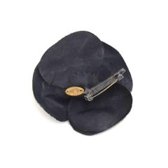 Chanel Dark Green Velvet Camellia  Flower Brooch