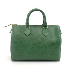 Vintage Louis Vuitton Speedy 25 Green Epi Leather City Hand Bag