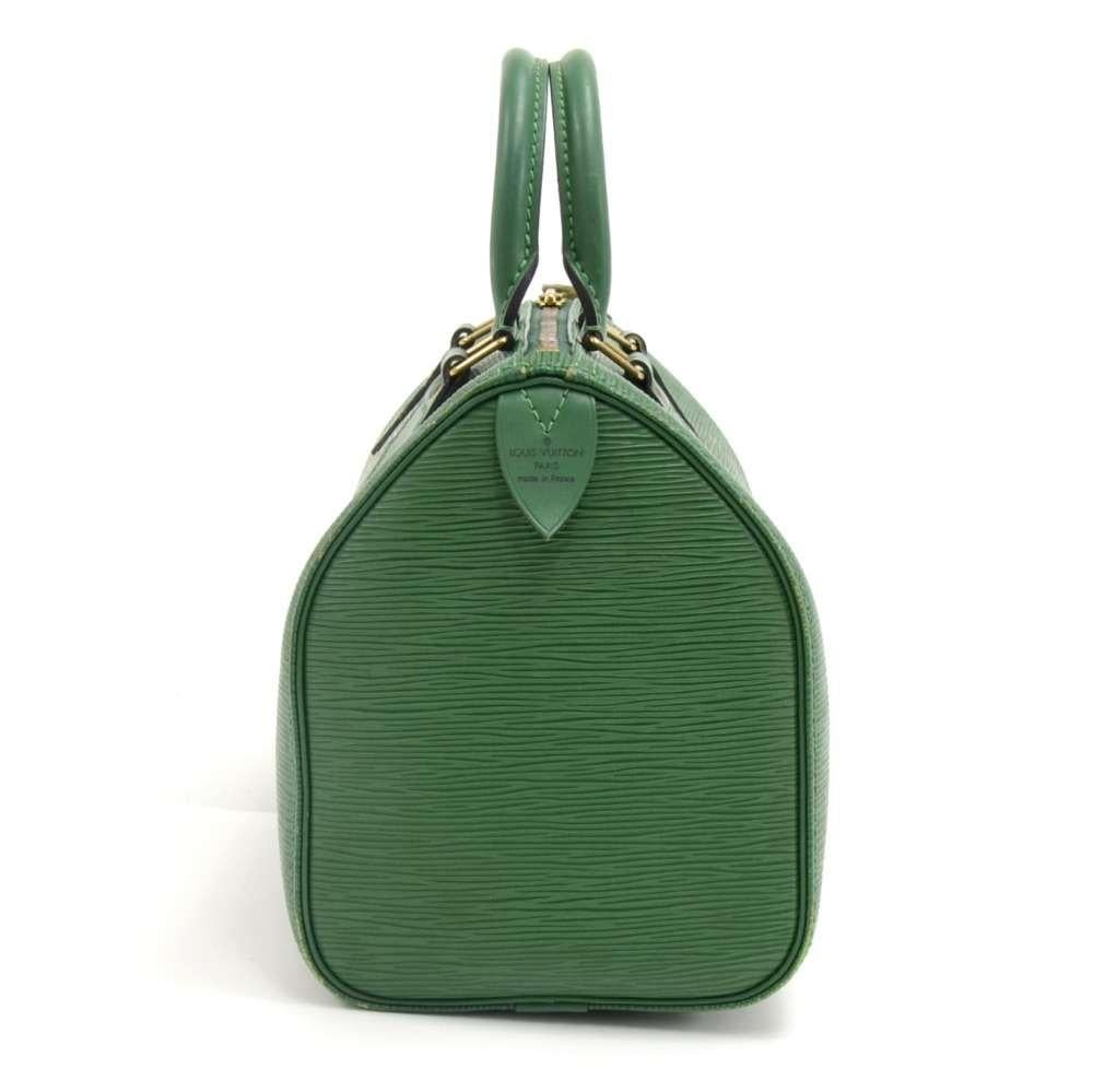 Gray Vintage Louis Vuitton Speedy 25 Green Epi Leather City Hand Bag For Sale