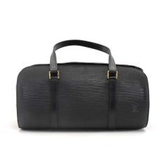 Louis Vuitton Soufflot Black Epi Leather Hand Bag + Pouch