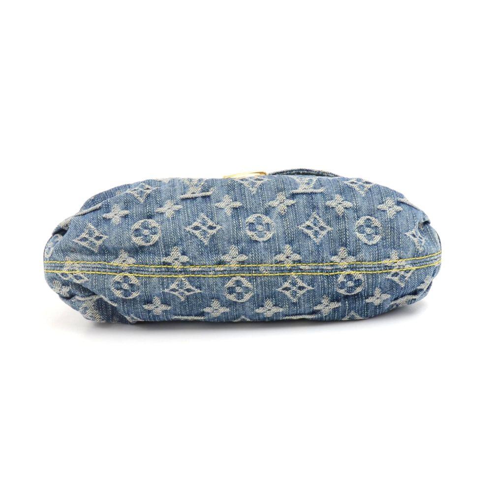 Gray Louis Vuitton Mini Pleaty Blue Monogram Denim Shoulder Handbag