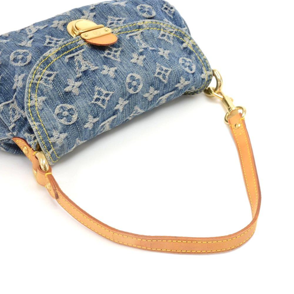 Louis Vuitton Mini Pleaty Blue Monogram Denim Shoulder Handbag In Good Condition In Fukuoka, Kyushu