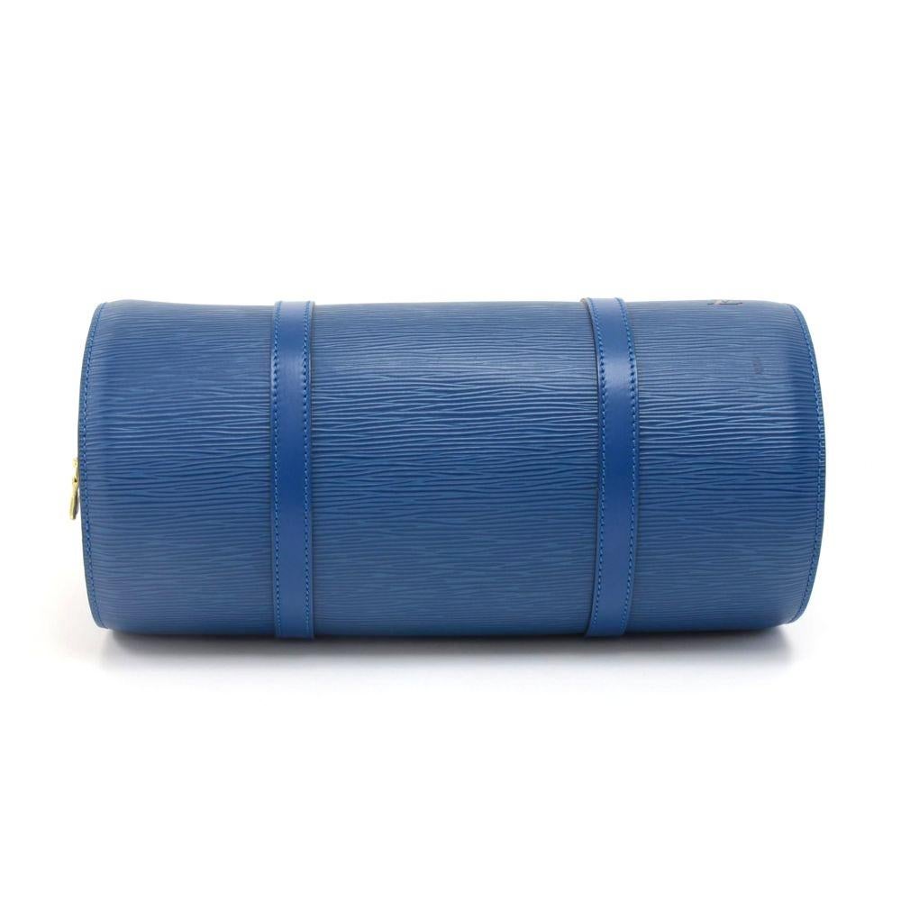 Vintage Louis Vuitton Soufflot Blue Epi Leather Handbag For Sale 1