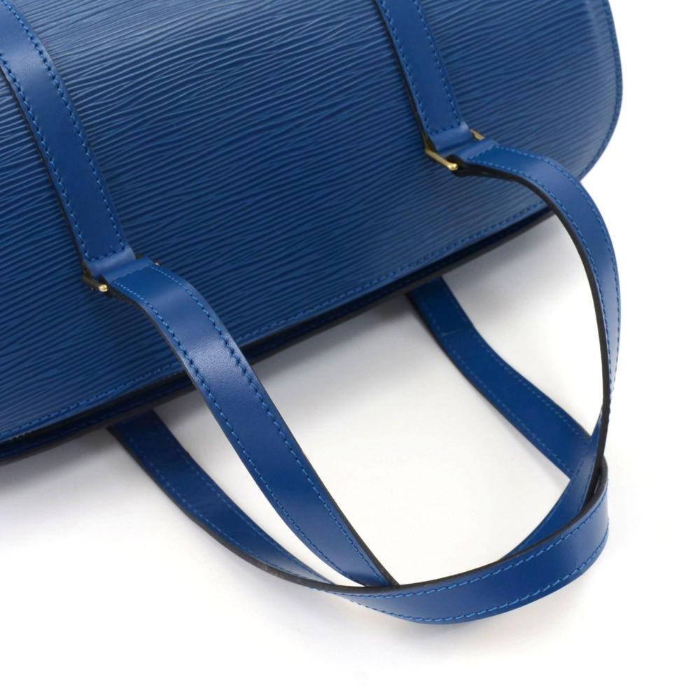 Vintage Louis Vuitton Soufflot Blue Epi Leather Handbag For Sale 2