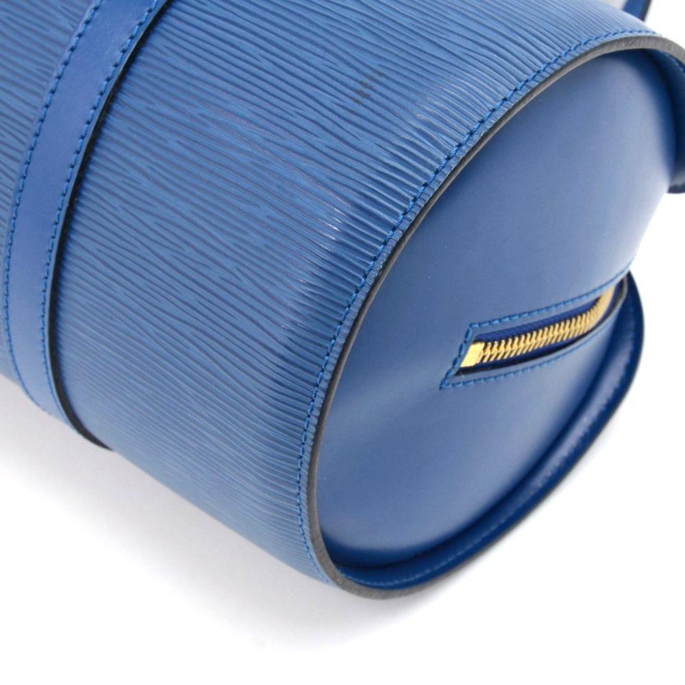 Vintage Louis Vuitton Soufflot Blue Epi Leather Handbag For Sale 3