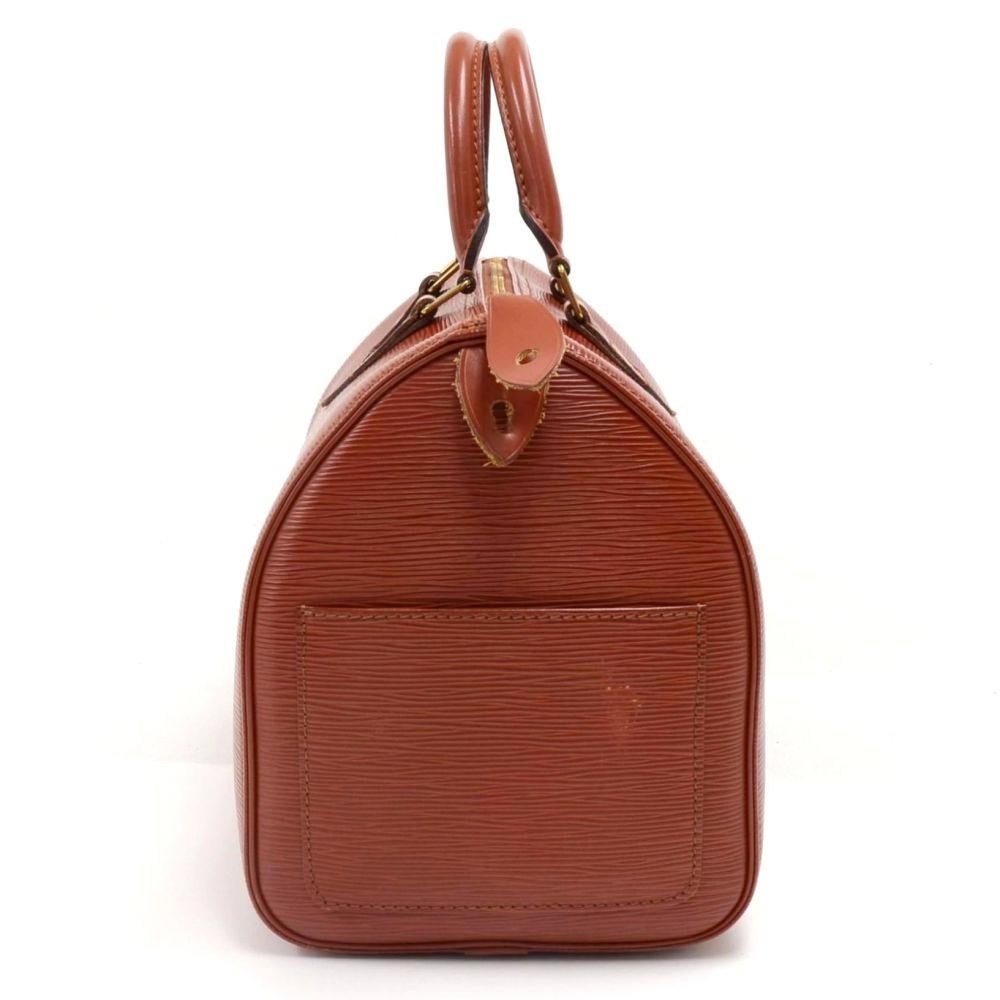 Vintage Louis Vuitton Speedy 30 Kenyan Fawn Epi Leather City Hand Bag In Good Condition In Fukuoka, Kyushu