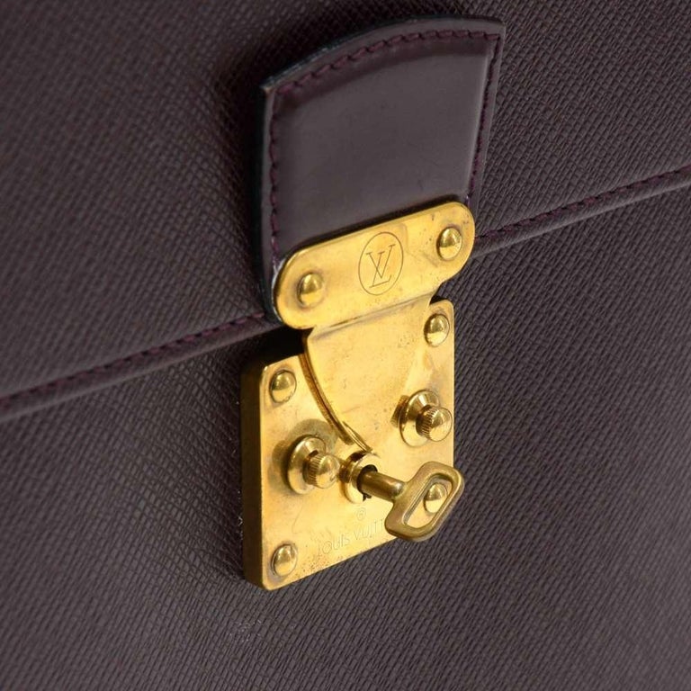 Vintage Louis Vuitton Serviette Kourad Burgundy Taiga Leather