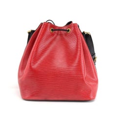 Vintage Louis Vuitton Petit Noe Vio Red x Black Epi Leather Shoulder Bag