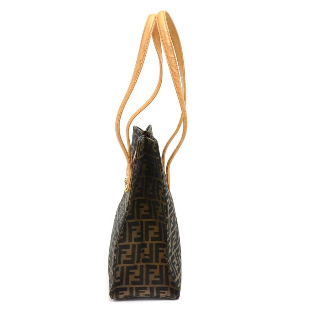 Brown Vintage Fendi Tobacco Zucca Long Tote Bag For Sale