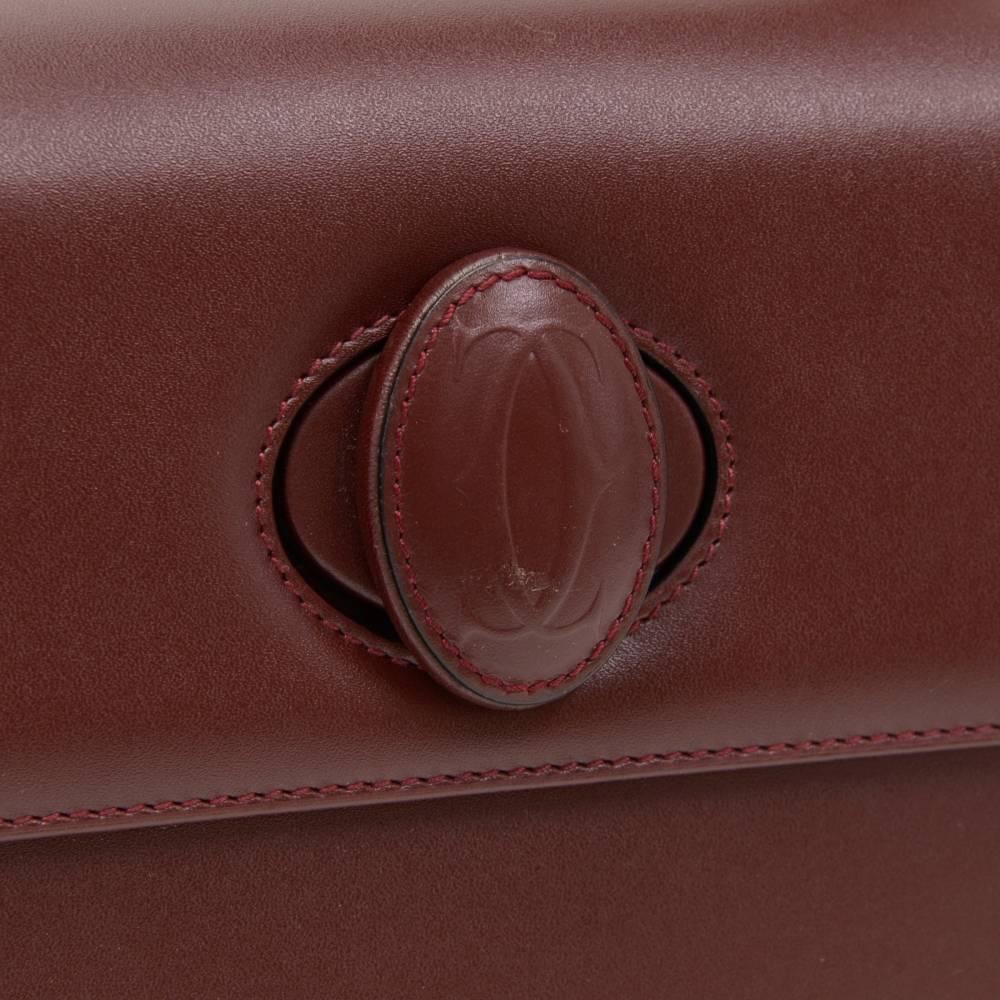 Cartier Must Line Burgundy Leather Hand Bag 2