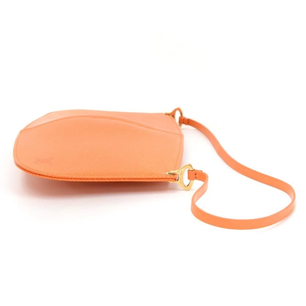 Women's Louis Vuitton Pochette Demi Lune Orange  Epi Leather Hand Bag