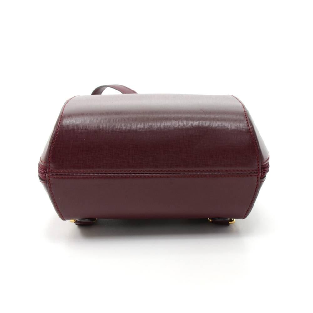 Black Vintage Cartier Burgundy Cowhide Leather Backpack Bag