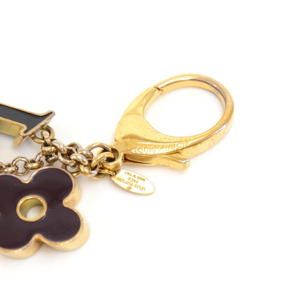 Women's Louis Vuitton Fleur de Monogram Gold Tone Key Chain / Bag Charm