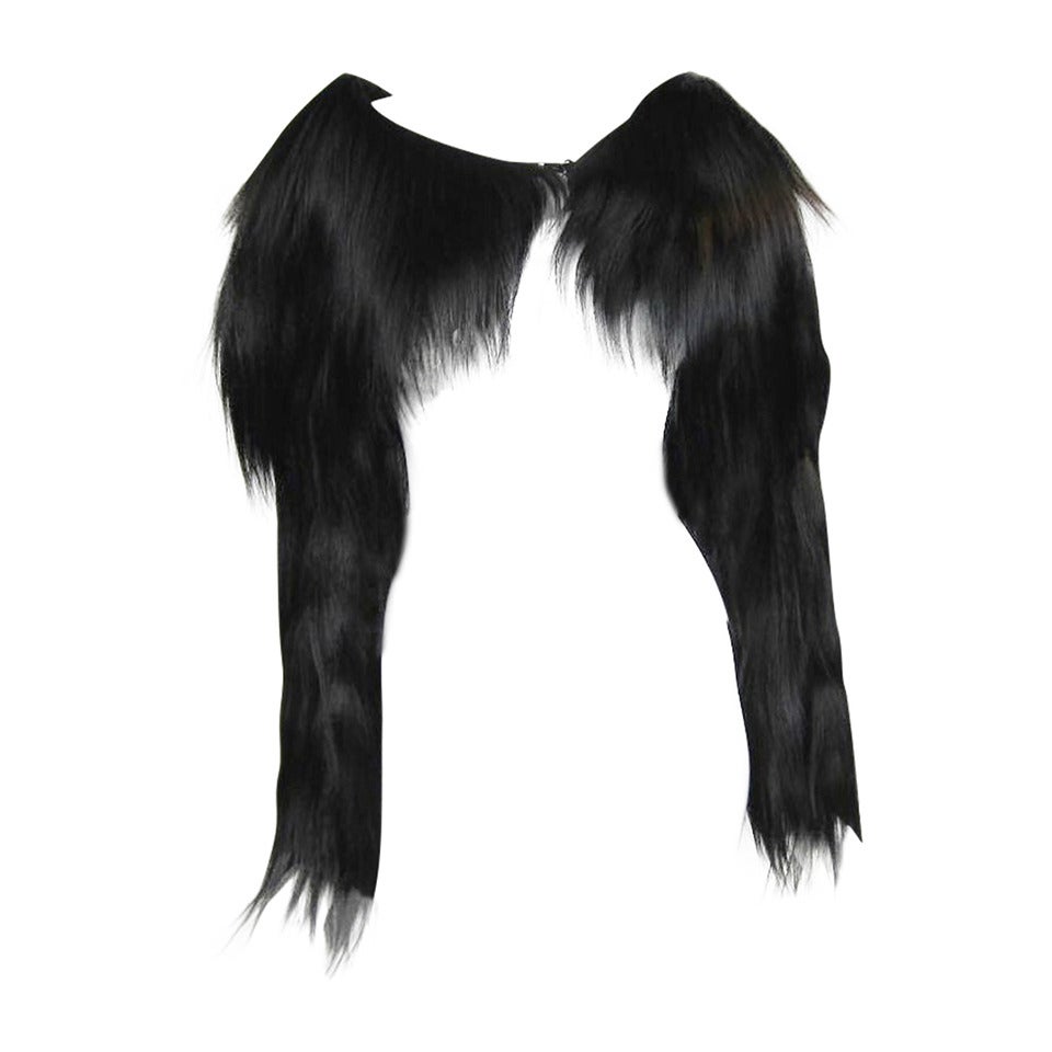 1940s Vintage Black Ombre Monkey Shrug Jacket