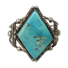 Pawn Southwestern Navajo Turquoise Cuff Bracelet 10