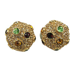 Ciner Swarovski encrusted Earrings New Old Stock 80s 2