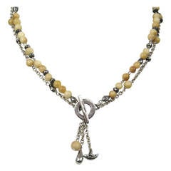 Sterling Silver beaded Susan Cummings Necklace 1980s 11