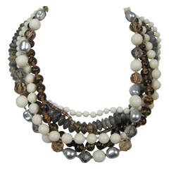Ciner new old stock Swarovski crystal Beaded 6 strand Necklace 12