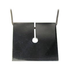 Sterling Silver Modernist Pendant Necklace 1980s 6