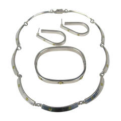 Mexican Sterling Silver DEMI-PARURE 1970s 1