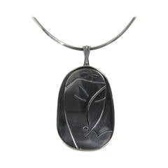 Large Modernist Sterling Silver Handmade Pendant Necklace 3