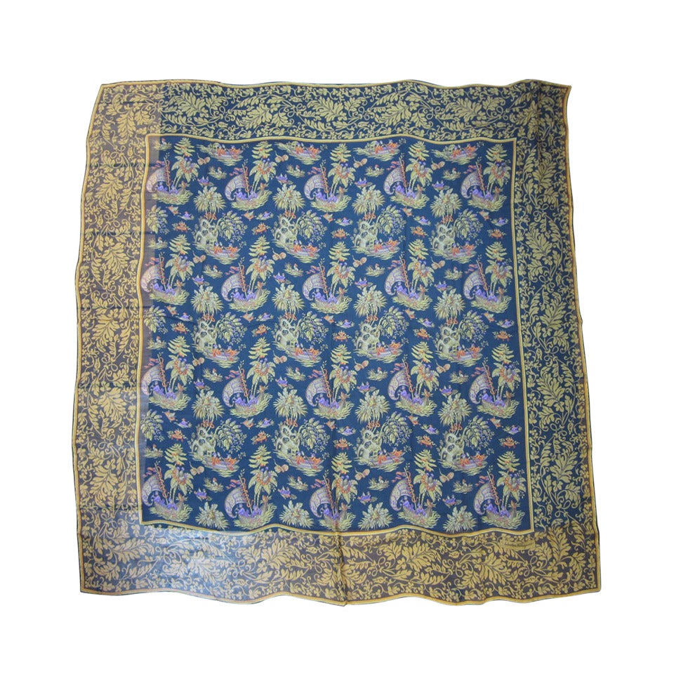 Salvatore Ferragamo Silk scarf oriental Motif Oversized
