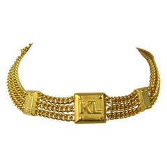 Karl Lagerfeld Gold Gilt Choker Necklace 90s Never worn 6
