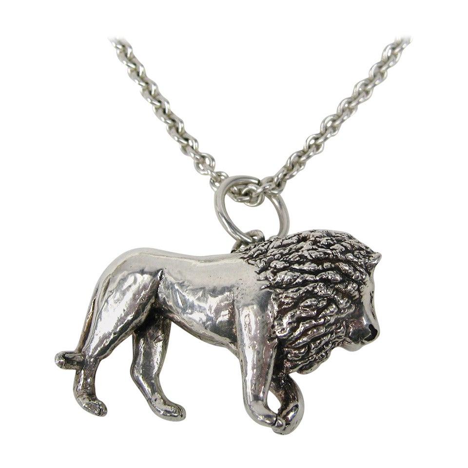 Sterling Silver Carol Felley Lion Necklace 1990s