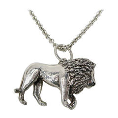 Sterling Silver Carol Felley Lion Necklace 1990s