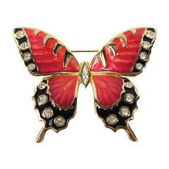 Swarovski Crystal Enamel Butterfly Never worn 1980s 5