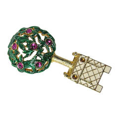 Swarovski Crystal Enameled Tree Brooch Never worn 1980s 12
