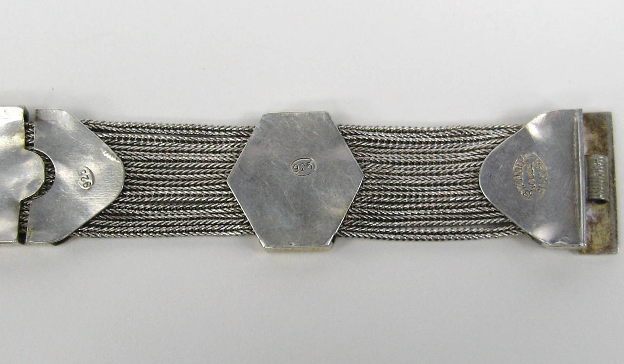 Women's Istanbul TURKEY Early Republic Sterling Silver Enamel Bracelet
