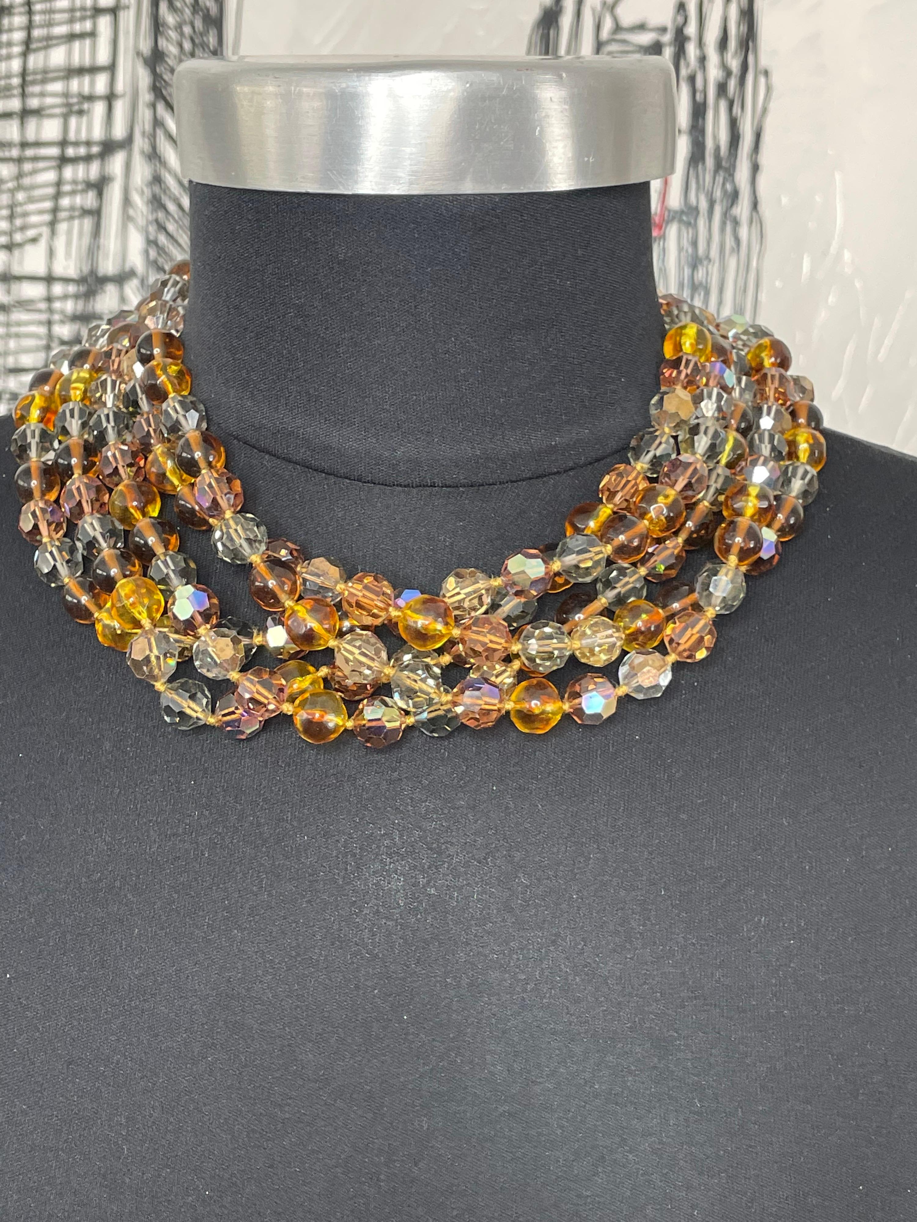  Ciner Ombre Multi strand Bead Necklace 1980s New, Never Worn For Sale 1
