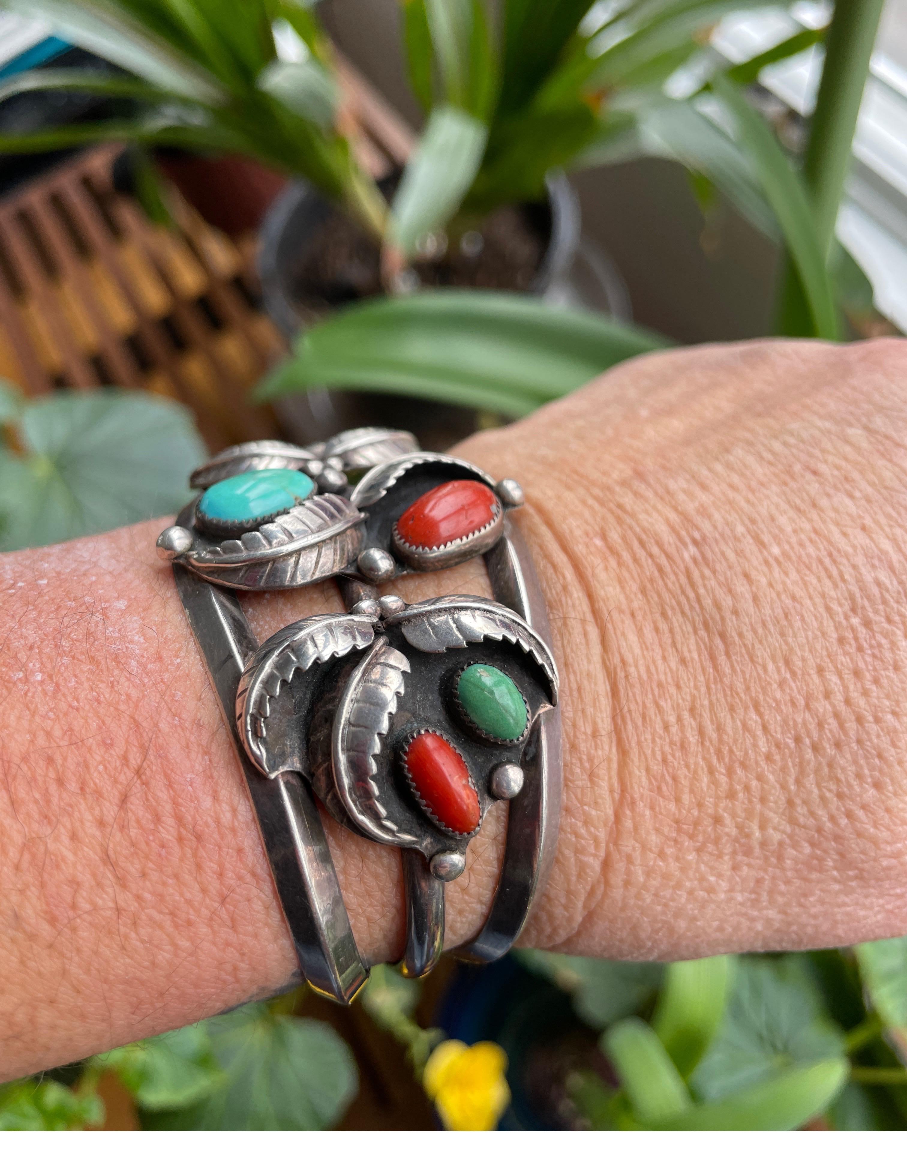 Native American Large Turquoise Sterling Silver Cuff Bracelet 65.9 gms ~ 