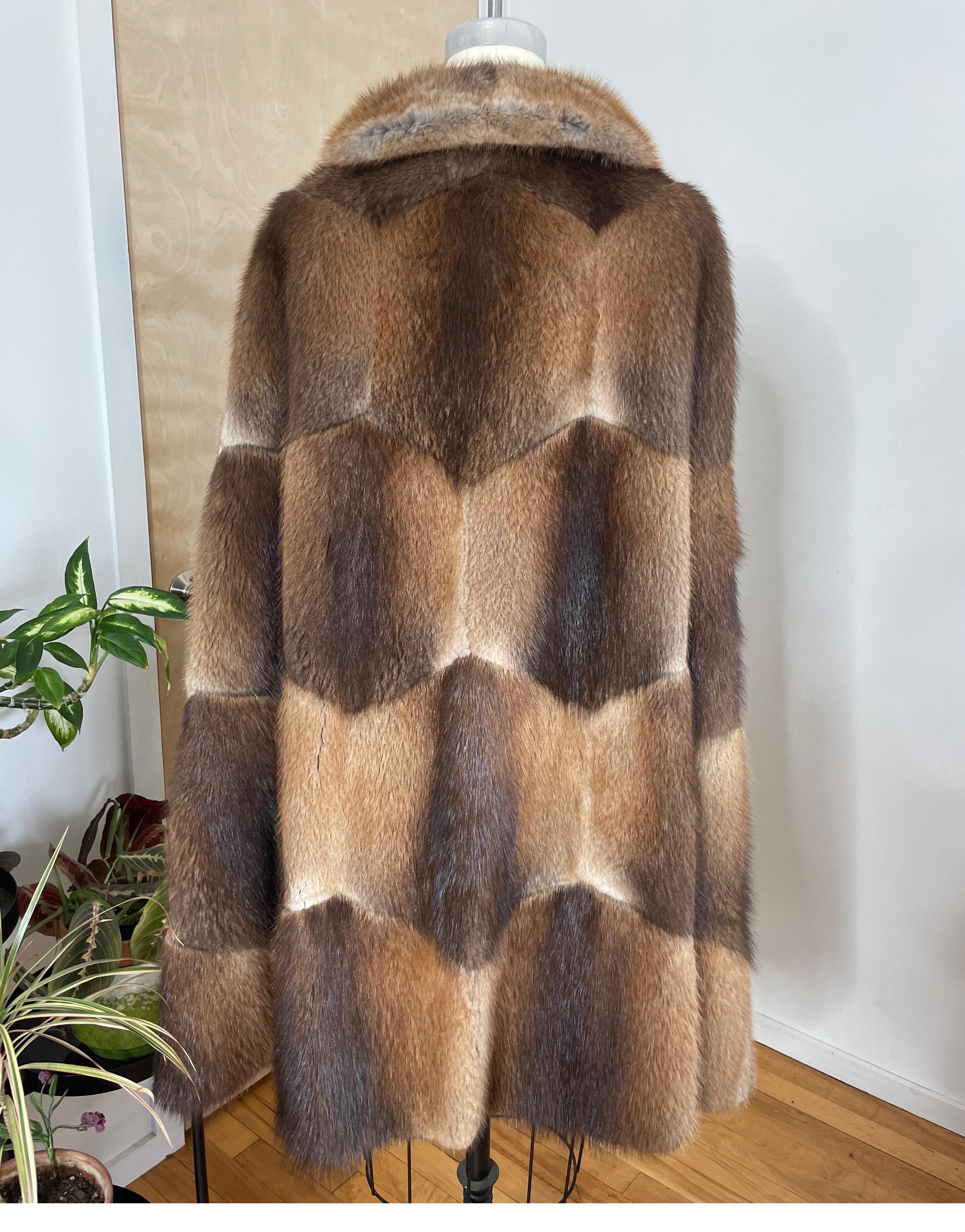 Women's or Men's 1970s Funky Sheared Beaver Swing Cape Coat - Vintage  For Sale