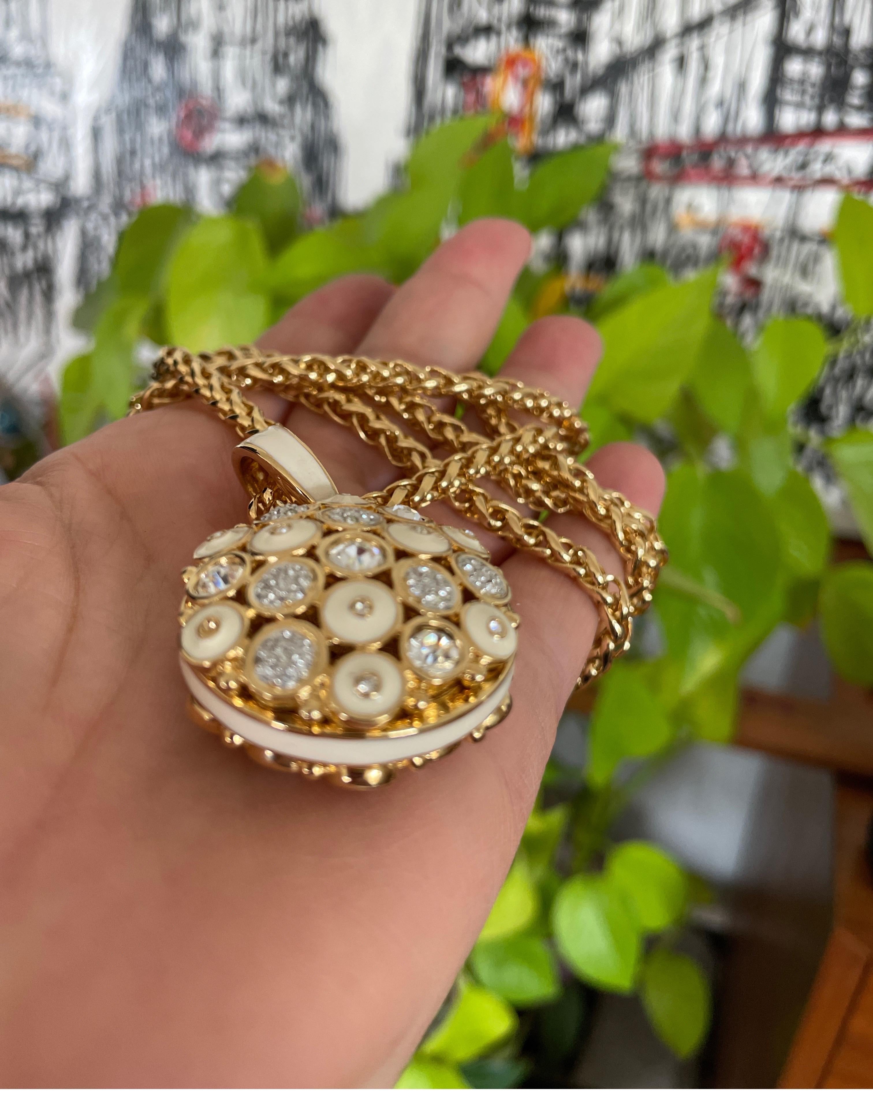  Swarovski Drop Necklace Bezel Crystal & Enamel Pendant New, Never Worn  For Sale 2