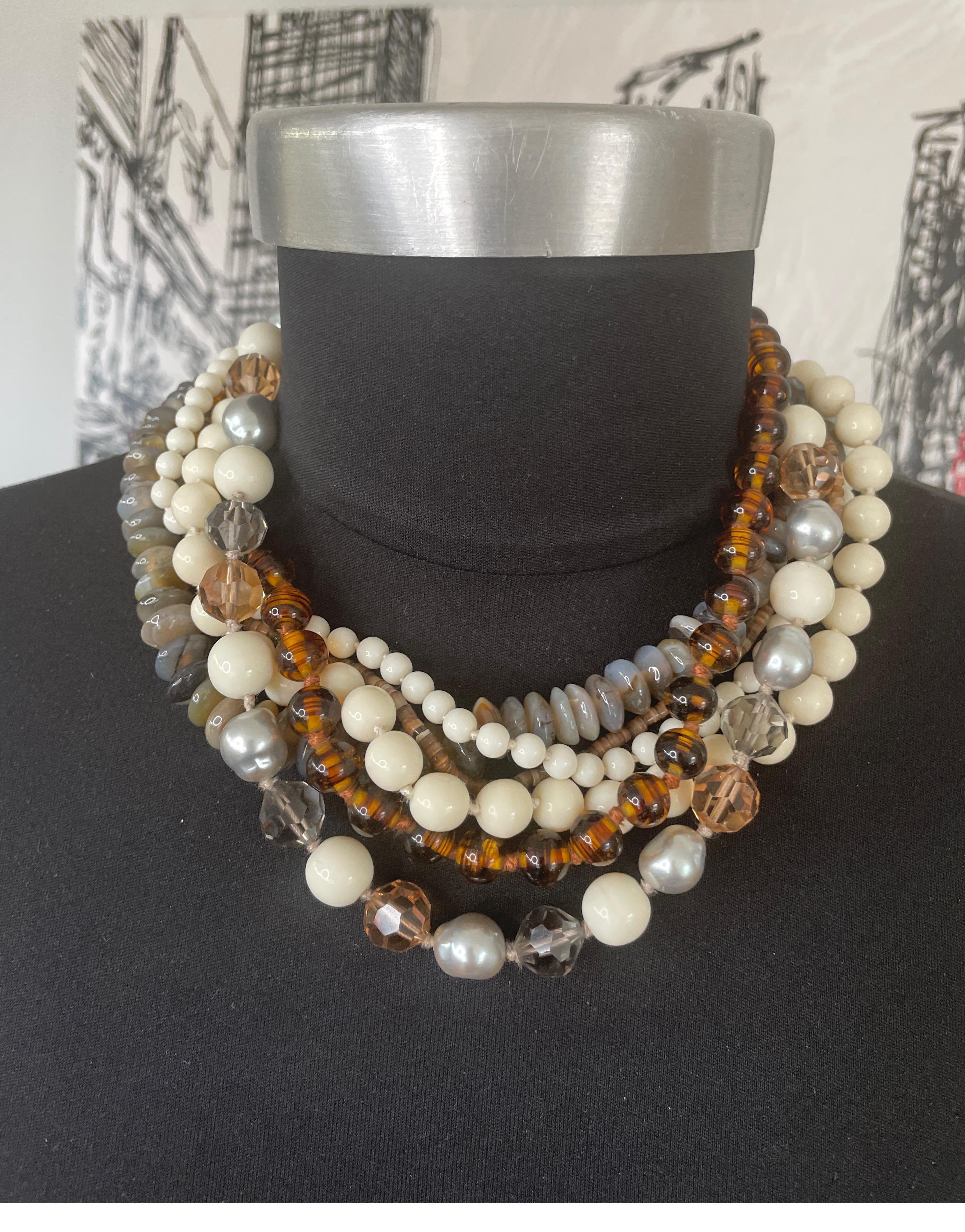 Ciner Swarovski crystal Beaded  6 strand Necklace, 1980s New Never worn For Sale 1