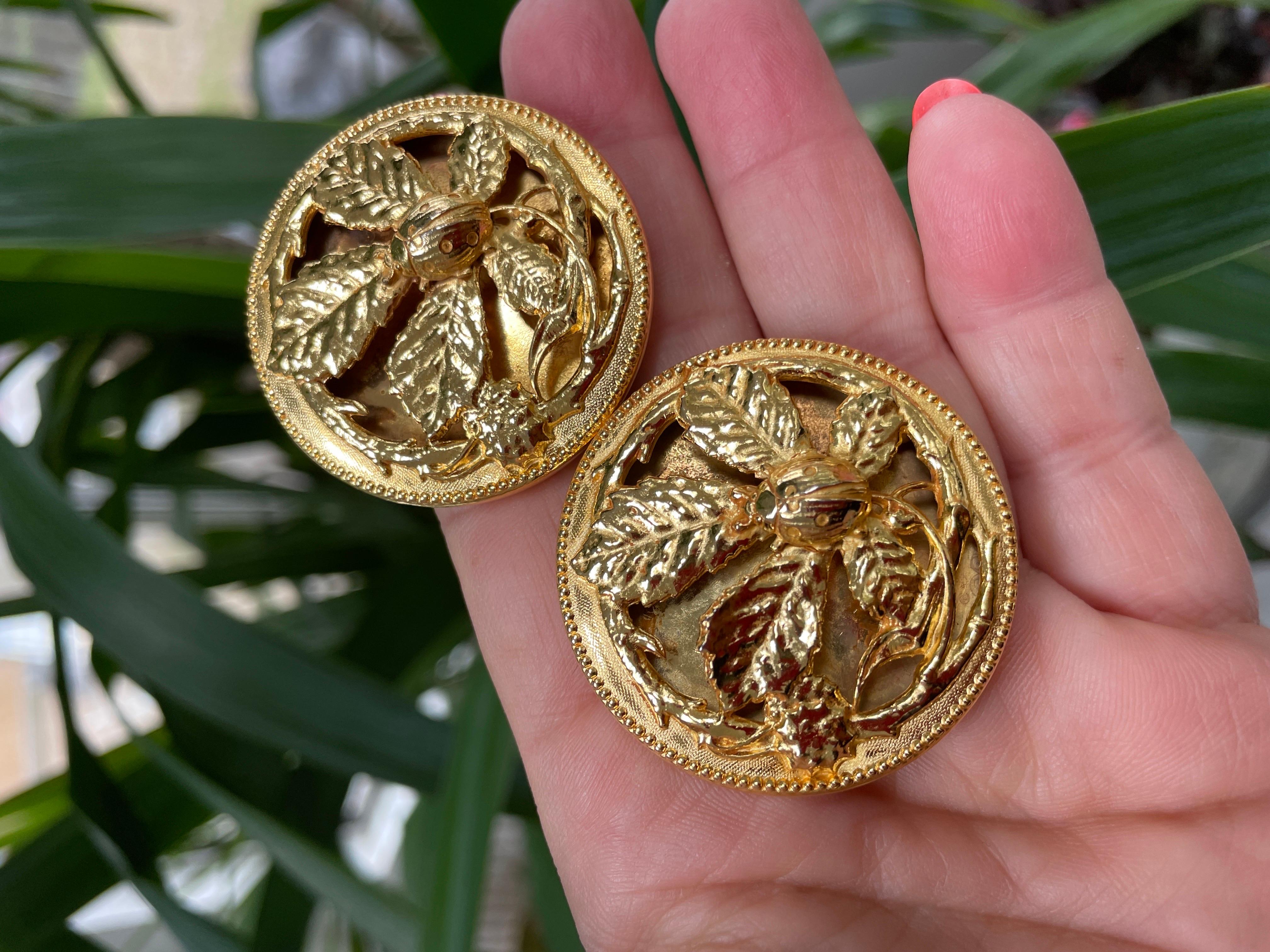  Philippe ferrandis Floral Button earrings 1990s 2