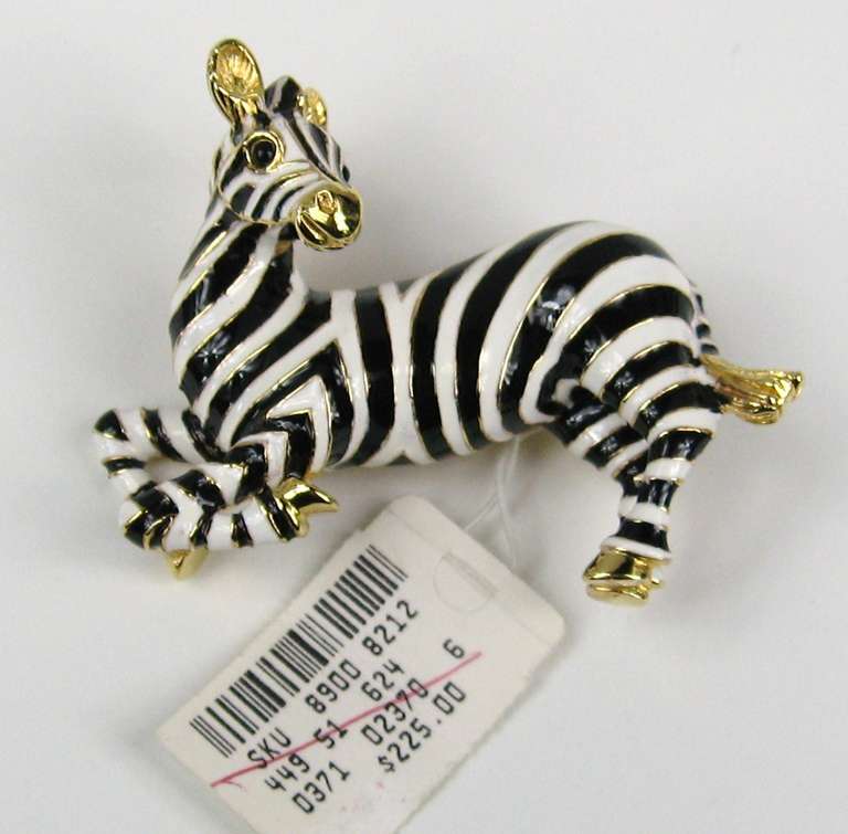 Ciner Zebra Brooch New old Stock In New Condition In Wallkill, NY