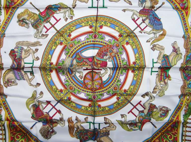 Gucci Scarf carousel horses -New Old Stock