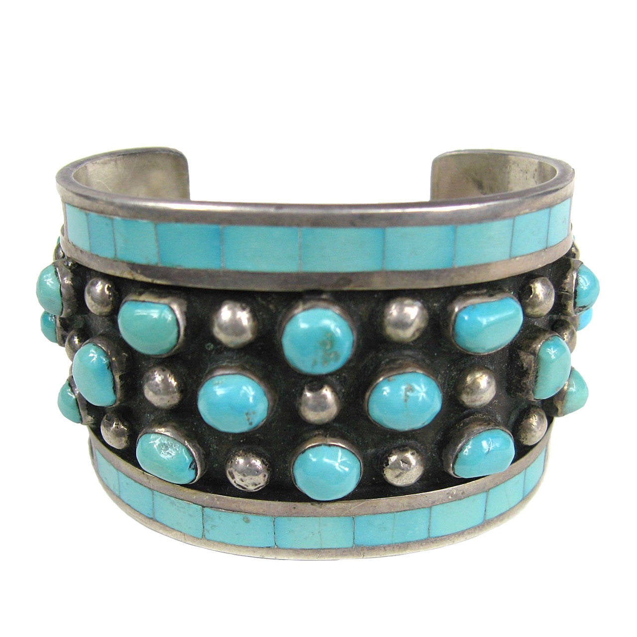 Old Pawn Zuni Sterling Cuff bracelelt   Jobeth Mayes Bracelet Signed Maize