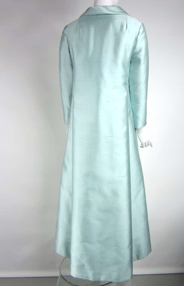 Women's Stunning 1960s Silk 2 Piece Opera Coat & Empire Waist Gown
