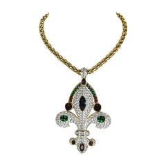 Swarovski Massive Fleur De Lis Pendant with 29" long chain 11