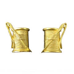 Vintage Karl Lagerfeld Earrings "Needle & Thread" New Old Stock 1