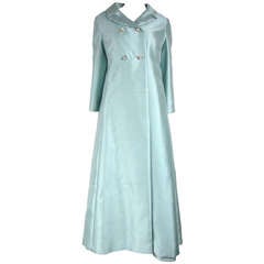 Stunning 1960s Silk 2 Piece Opera Coat & Empire Waist Gown