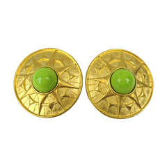 1990s Karl Lagerfeld gold glit clip on earrings New Never worn 4