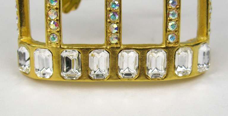 Women's Karl Lagerfeld Gold Gilt Caged bird brooch pin New Never Worn 1900s 